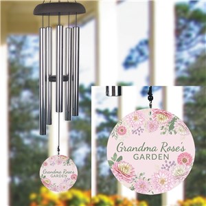 Personalized Pink Flowers Wind Chime