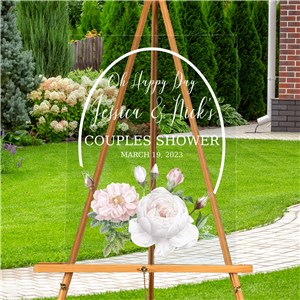Personalized Floral Design Acrylic Sign