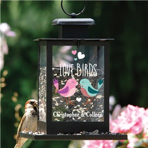 Personalized Love Birds with Hearts Bird Feeder
