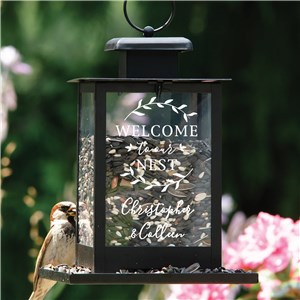 Personalized Welcome to our nest with wreath Bird Feeder