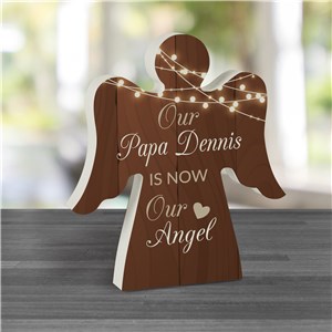 Personalized Wood with Fairy Lights is now our Angel Angel Sign