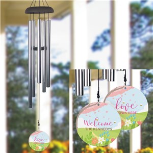 Personalized Love Grows Here Wind Chime