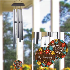 Personalized Home is Where your heart is Wind Chime