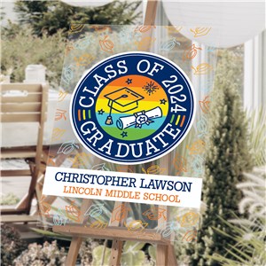Personalized Colorful Grad Caps Acrylic Sign