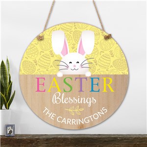 Personalized Easter Blessings Round Wall Sign