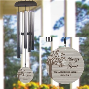 Personalized Always in my Heart Tree Wind Chime