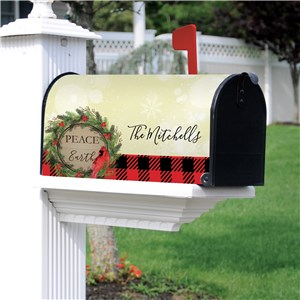 Personalized Peace On Earth Cardinal Address Mailbox Cover