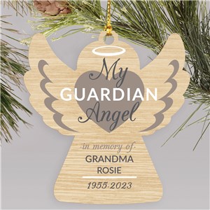 Personalized My Guardian Angel Wood Ornament