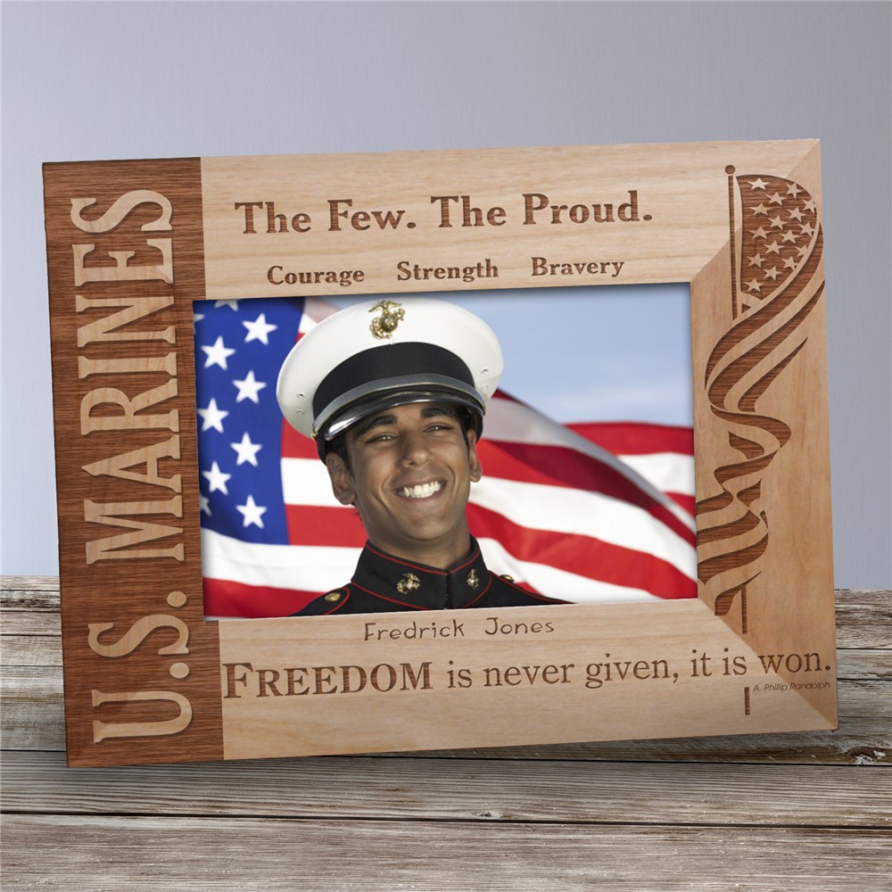 U S Marines Wood Picture Frame In 2021 Picture On Wood Wood Picture Frames Picture Frame Display
