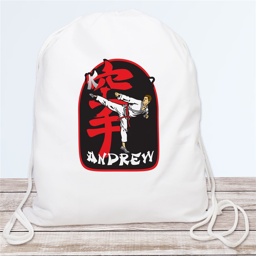 Personalized Karate Sports Bag In 2021 Kids Drawstring Personalized Gym Bag Personalised Tops