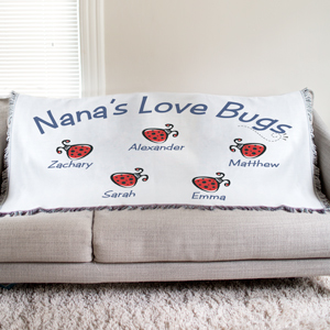 Personalized Love Bugs Tapestry Throw