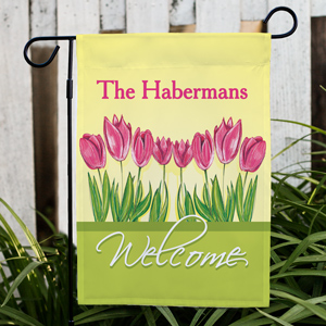Personalized Tulips Garden Flag