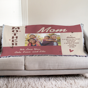 Personalized Mother Photo Tapestry Throw