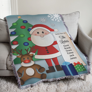Personalized Santa's List Tapestry Throw