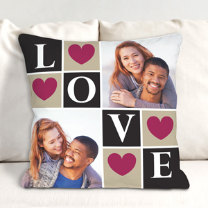 Love Photo Collage Throw Pillow