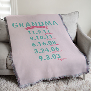 Personalized Mom Established Tapestry Throw