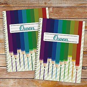 Personalized Colored Pencil Notebook Set
