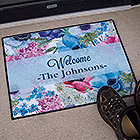 Personalized Floral Spring Doormat