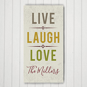 Personalized Live Laugh Love 8x14 Canvas