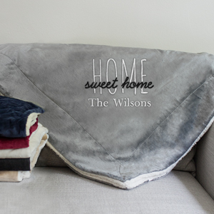 Personalized Home Sweet Home Sherpa Blanket