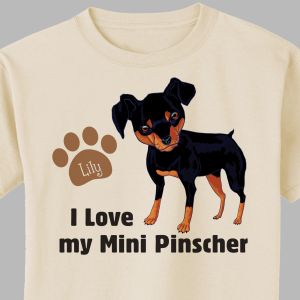 Personalized I Love My Mini Pinscher T-Shirt