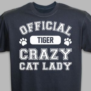 Personalized Crazy Cat Lady T-Shirt