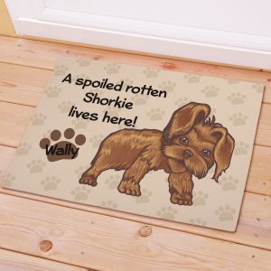 Personalized Shorkie Spoiled Here Doormat