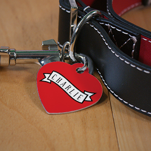 Personalized Banner Heart Shaped Pet Tag