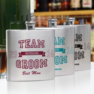 Personalized Team Groom Flask