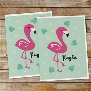 Personalized Flamingo Folder Set