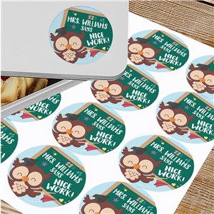 Personalized Great Job Owl Teacher Circle Labels