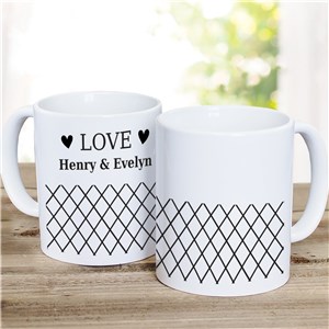 Personalized Geometric Love Coffee Mug
