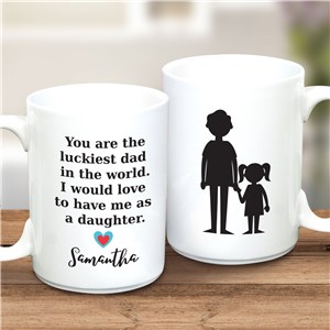Personalized Luckiest Dad 15 oz Coffee Mug