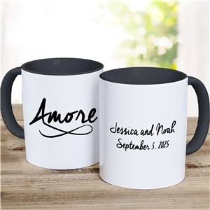 Personalized Amore Ceramic Mug with BLACK inside/handle