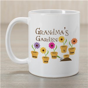 Flower Personalized Coffee Mug for Grandma