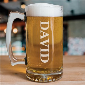 Engraved Glass Beer Mug