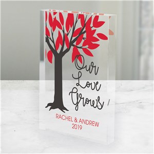 Personalized Our Love Grows Acrylic Block Keepsake