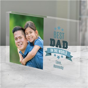 Personalized Best Dad In The World Acrylic Block