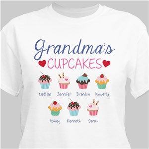 Personalized Grandmas Cupcakes White T-Shirt