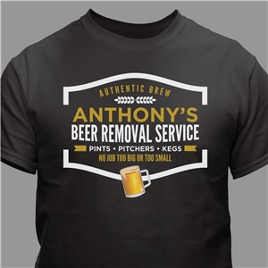 Personalized Beer Removal Service Black T-Shirt