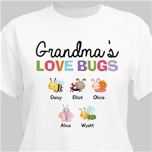 Personalized Grandma's Love Bugs T-Shirt
