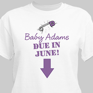 Due in Custom Date Maternity Personalized T-Shirt