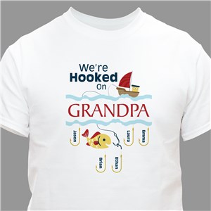 Personalized We're Hooked on Grandpa T-Shirt