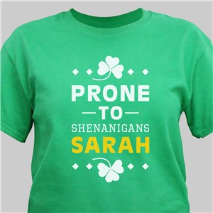 Personalized Shenanigans Green Irish T-Shirt