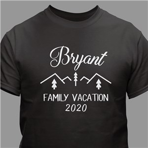 Personalized Family Vacation With Mountain T-Shirt