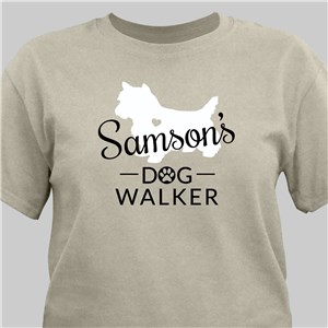 Personalized Breed Silhouette Dog Walker T-Shirt