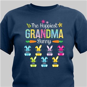 Personalized The Hoppiest Grandma Bunny T-Shirt