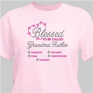 Personalized Blessed Heart Vine T-Shirt
