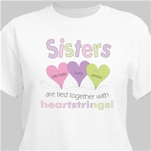 Heart Strings Personalized Sisters Shirt