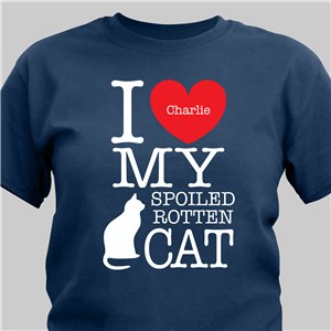 Personalized I Love My Spoiled Cat T-Shirt
